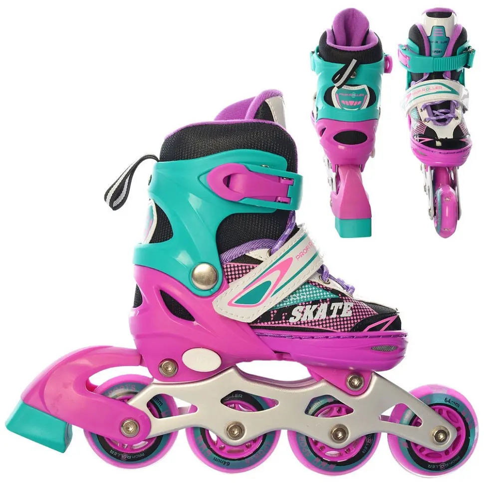 Дитячі розсувні ролики PROFI KIDS A4123-XS-PG, розмір 27–30