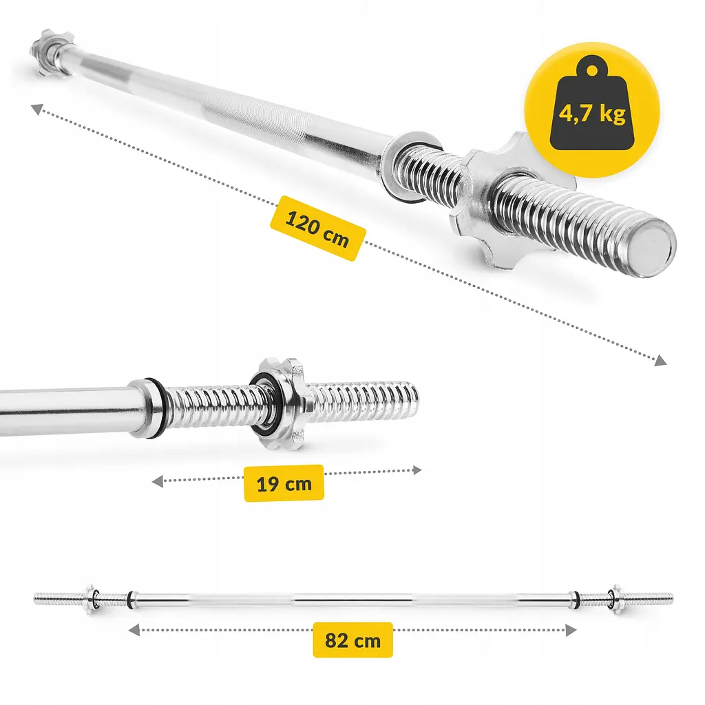 Гриф для штанги прямий 4FIZJO 120 см 25 мм (P-5905973401128) - фото 2