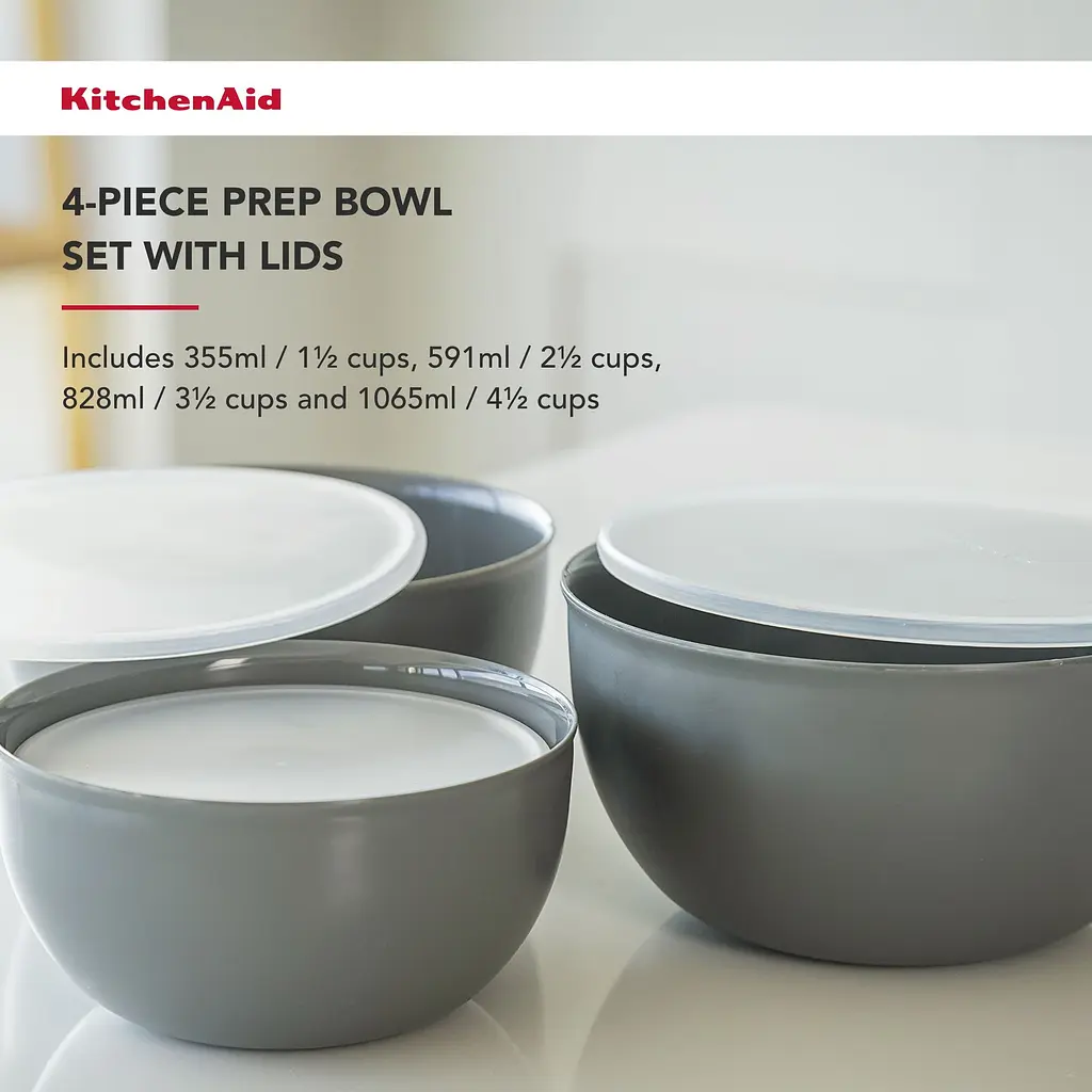 Набор мисок с крышками KitchenAid Coreline серый 4 шт. (KQG176OSCGG) - фото 10