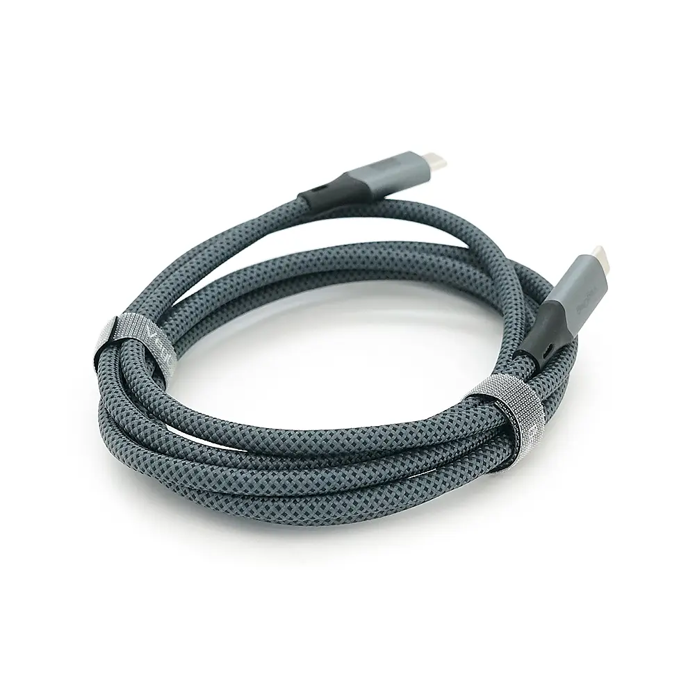 Кабель VEGGIEG V-U410, Type-C(Male) to Type-C(Male) PD cable, 240 Вт, струм 5 А, 40Gbps, Gray, довжина 2м, Box - фото 2