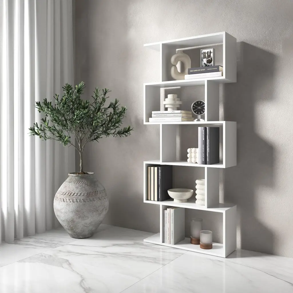 Полка для книг Vays M-12 стеллаж на 5 полок ЛДСП 70x24x163 см для дома гостиной офиса - фото 5