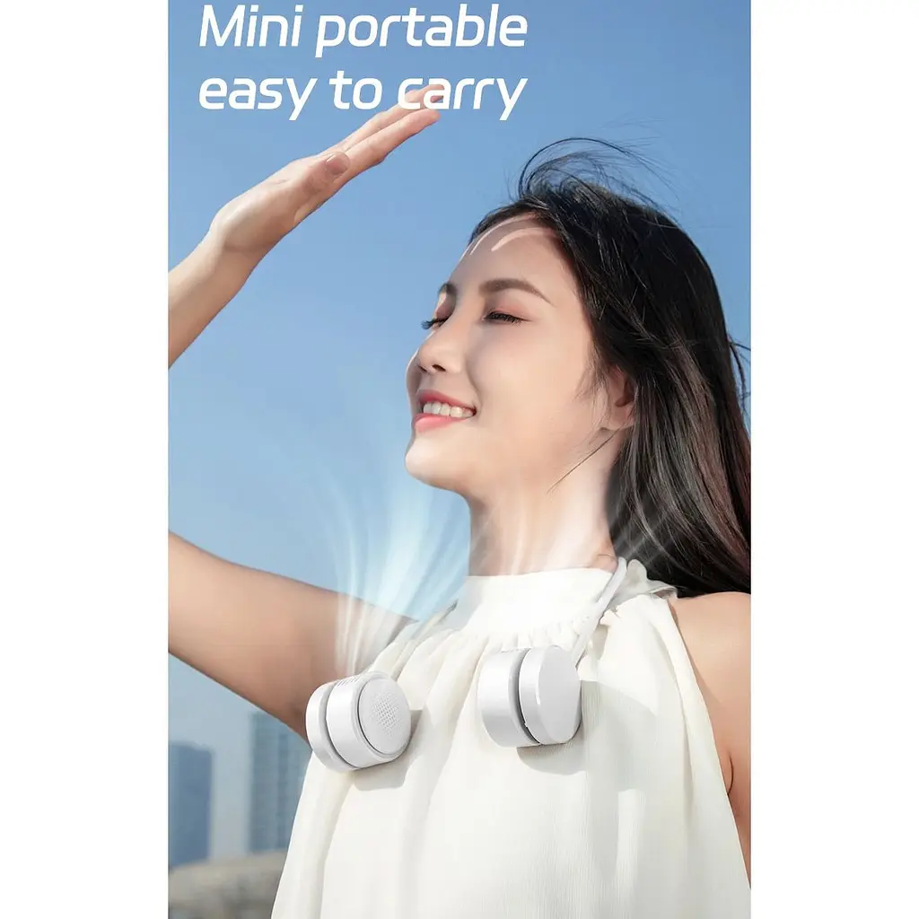 Портативний вентилятор WiWU Twins Neck Fan Wi-FS014 White (6977703655186) [169832] - фото 7
