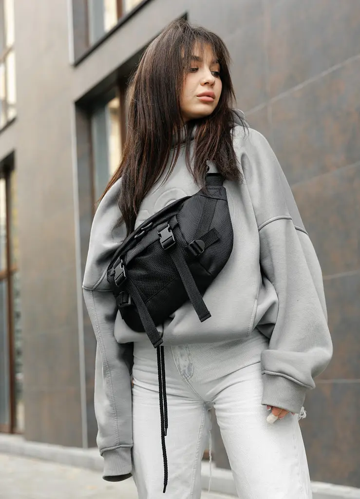 Жіночий рюкзак Sambag RollTop DOUBLE чорний 41 х 27 х 18 см (24330065) - фото 9