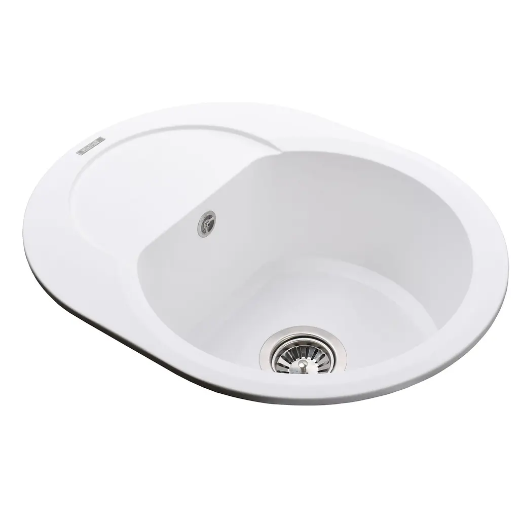 Гранітна мийка Globus Lux Moraine білий 600x470 мм А0007, Білий - фото 4