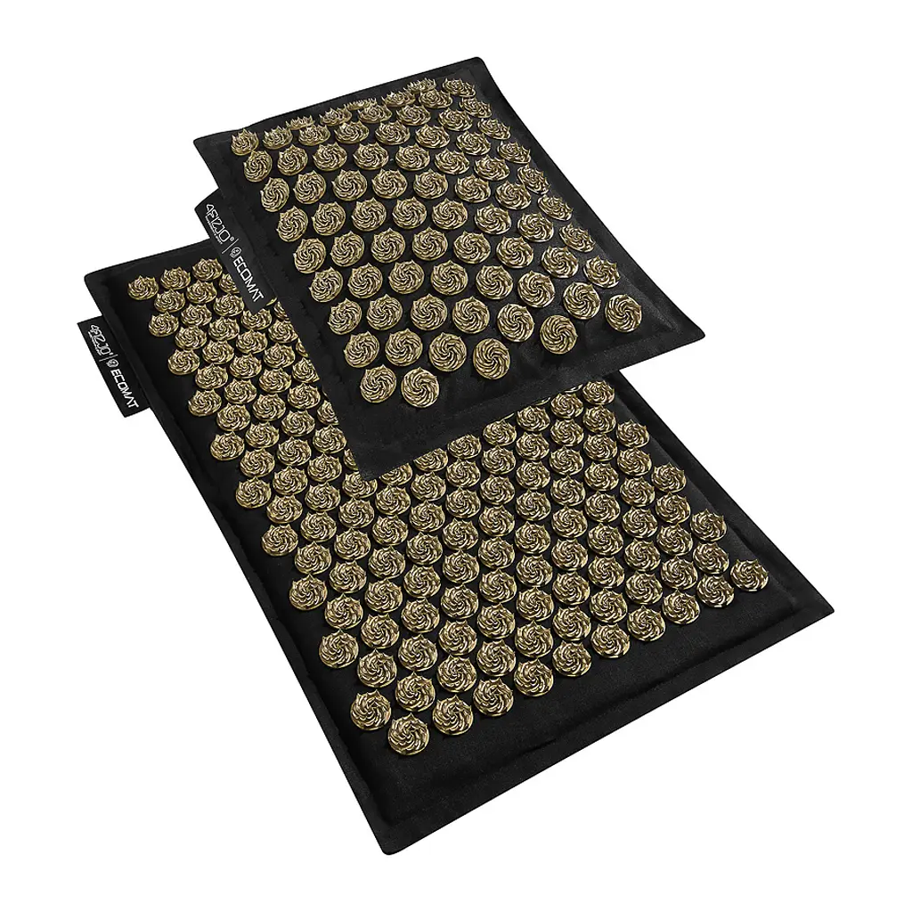 Килимок акупунктурний 4FIZJO Eco Mat Аплікатор Кузнєцова з подушкою 68 x 42 см Black/Gold 4FJ0179 (P-5907739311566) - фото 5