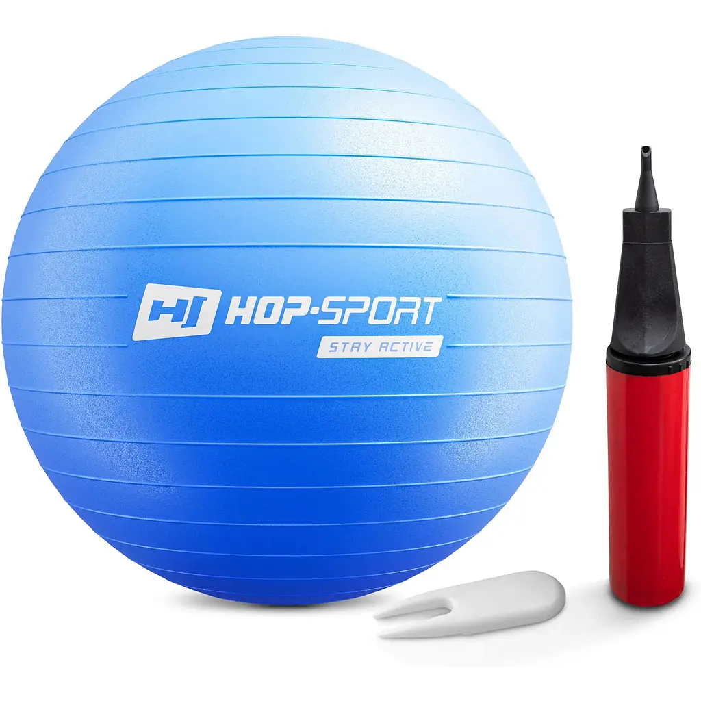 Фітбол Hop-Sport 55см синій + насос 2020 - фото 2