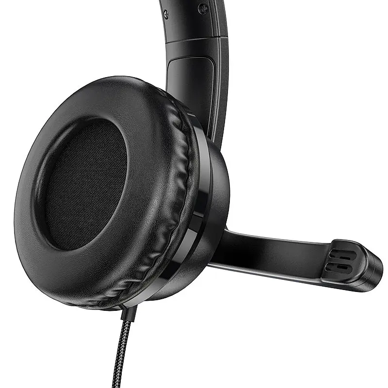 Игровые накладные наушники Hoco W103 Magic, 3.5mm, 1.2m, Чёрный - фото 3