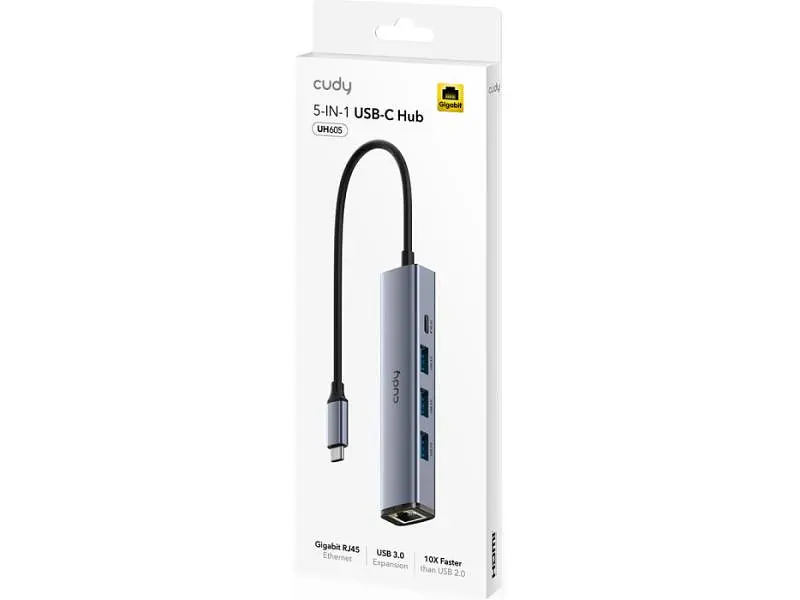USB-хаб CUDY UH605 Grey - фото 8