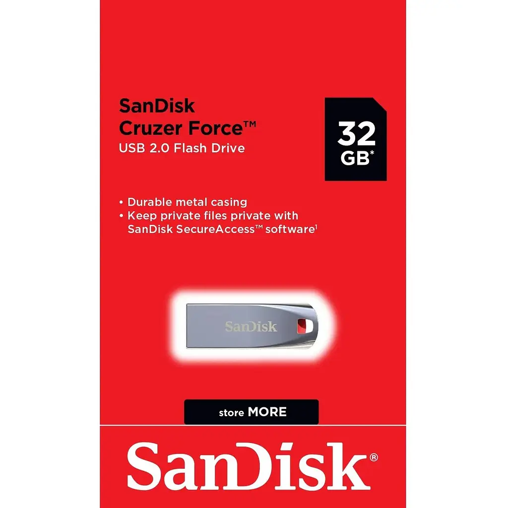 USB флеш-накопичувач SanDisk Cruzer Force 32GB USB-A 2.0 Metal Silver [SDCZ71-032G-B35] [114230] - фото 4