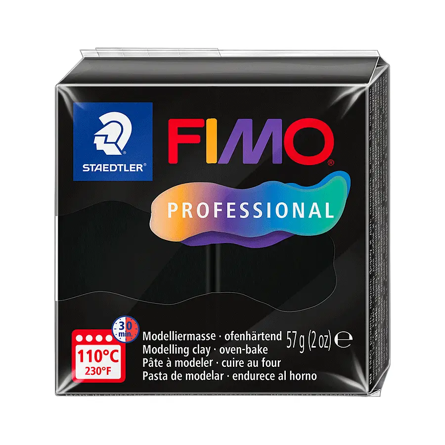 Полімерна глина Fimo Professional, 57 г., Чорна, (8040-9)