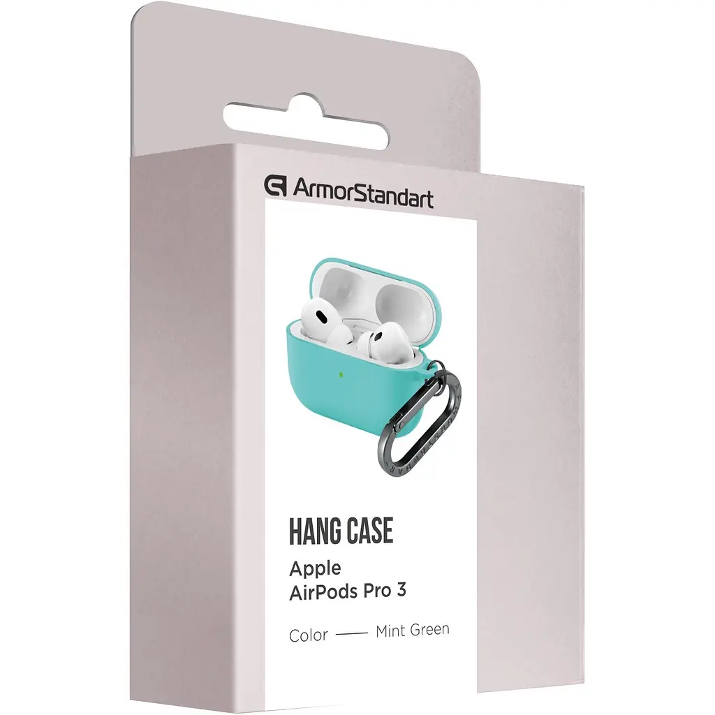 Чохол ArmorStandart Hang Case для Apple AirPods Pro 3 Mint Green (ARM88277) [149500] - фото 3
