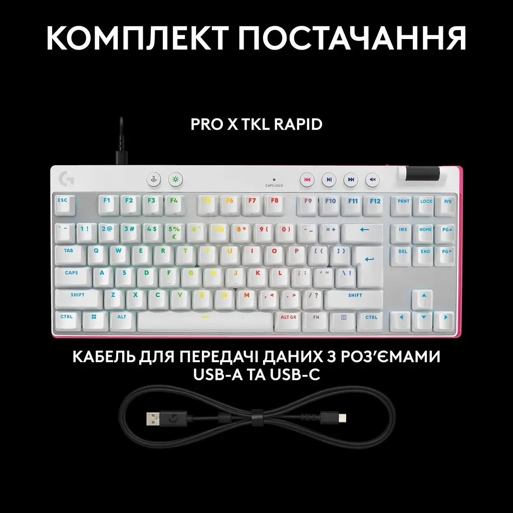 Клавиатура Logitech G PRO X TKL RAPID Gaming White (920-013242) - фото 10