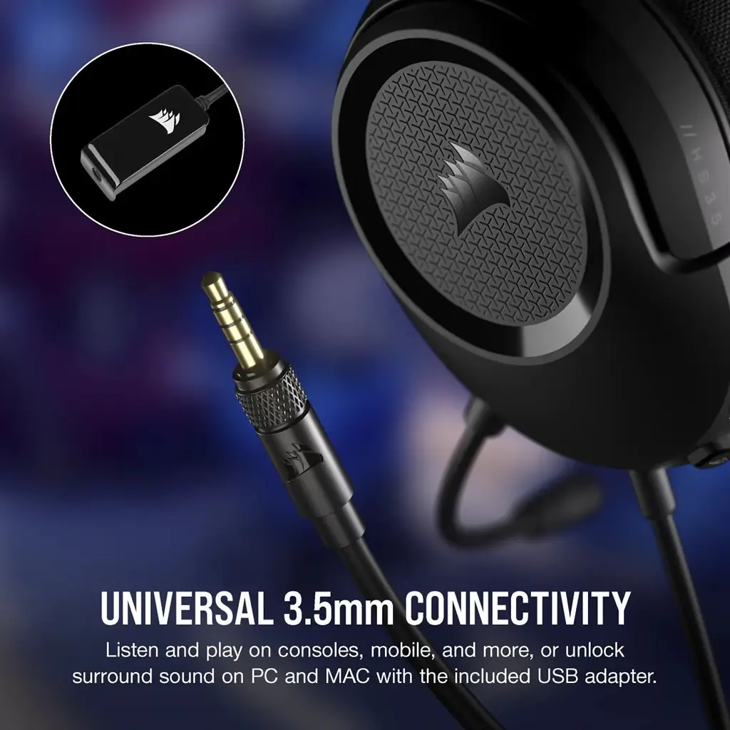 Ігрові навушники Corsair HS35 Surround v2 Multiplatform Gaming Carbon (CA-9011386) [148143] - фото 3