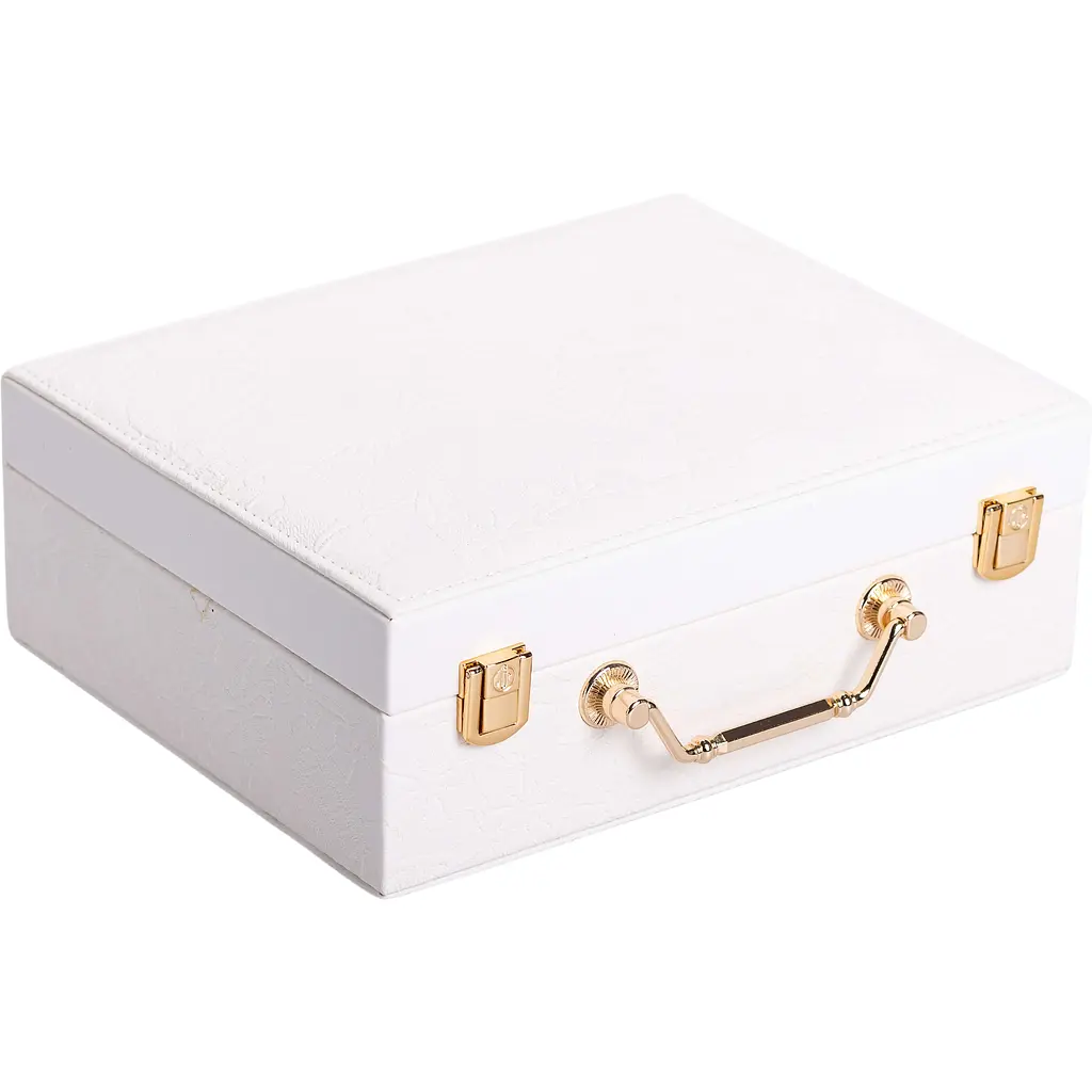 Кейс-органайзер для прикрас Yiwu з накидними замками 24x18.5x8.5 см білий HP-5-15W - фото 6