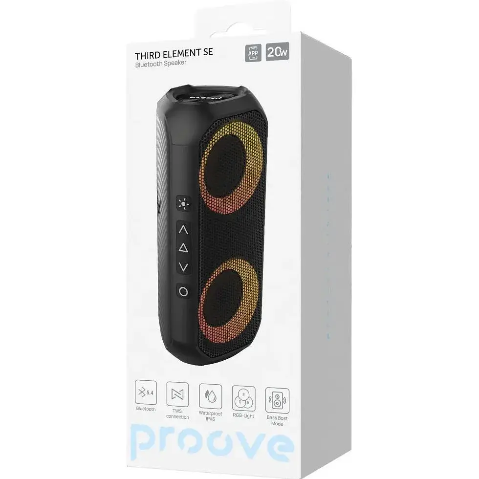 Портативна акустика Proove Third Element SE Black (PSTE2001AP01) [169759] - фото 9