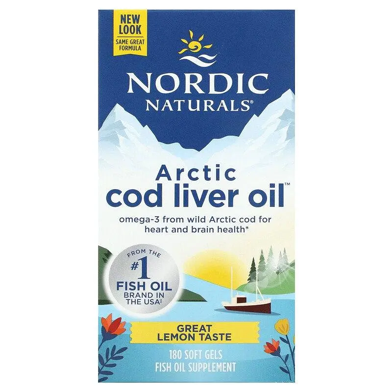 Риб'ячий жир з печінки тріски Nordic Naturals Cod Liver Oil 1000 мг 180 капсул Лимон - фото 2