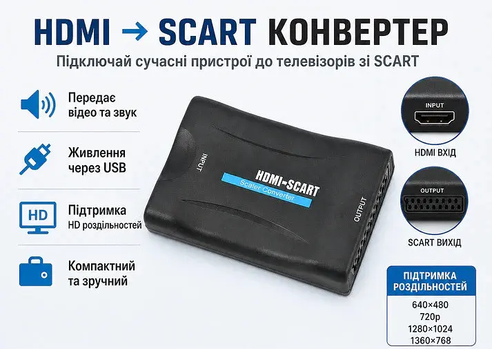 Відео-конвертер - перехідник HDMI на SCART - фото 7