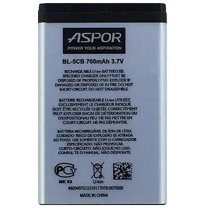 Акумулятор Aspor BL-5CB для Nokia 1616/C1-02/1280/1800/6230