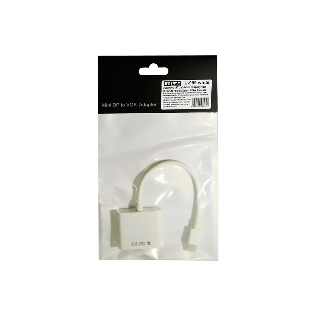 Переходник ST-Lab Mini DisplayPort (Thunderbolt) Male - VGA Female, 1080P (U-999 white) - фото 3