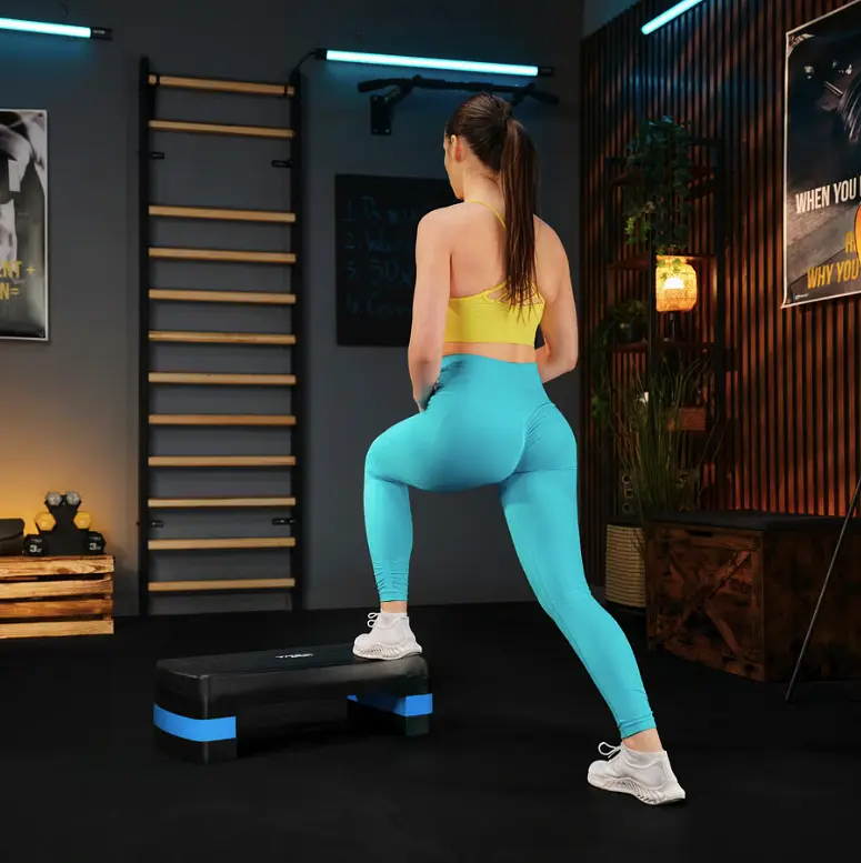 Степ платформа Trex Sport TX-030AS 3 рівнева чорно-блакитна - фото 8