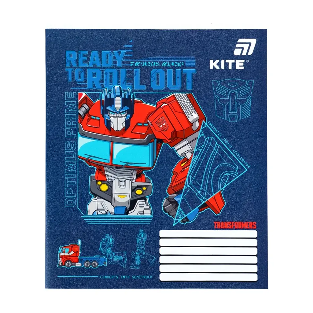 Зошит Kite Transformers, 12 аркушів, коса лінія (TF26-235), в асортименті - фото 2