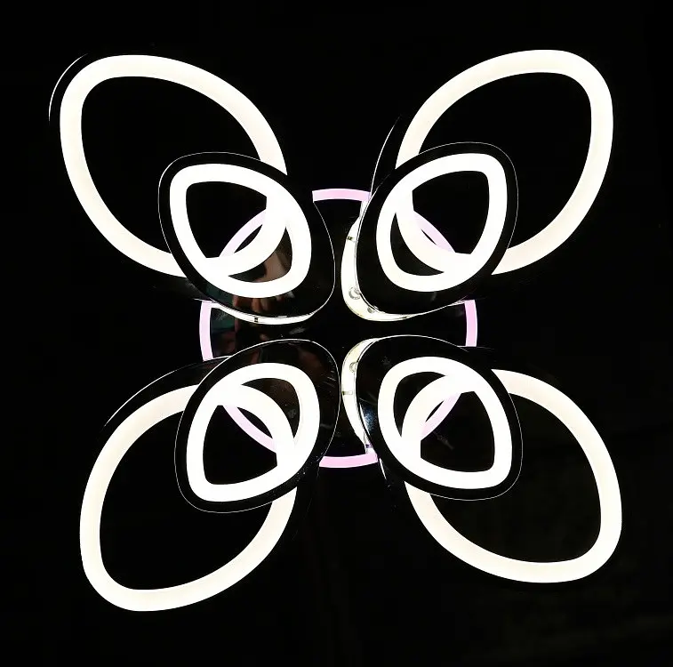 Люстра стельова LED Splendid Ray LK232/4+4+A, 75 см, 8 ламп, пульт, димер, білий метал, акрил, сучасний стиль для дому - фото 8