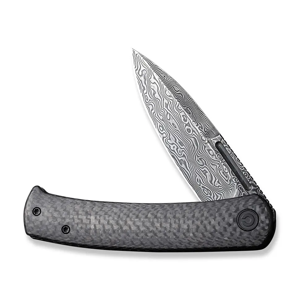 Ніж складаний туристичний Civivi Caetus Flipper, (8.8 см) Damascus / Carbon Fiber - фото 3