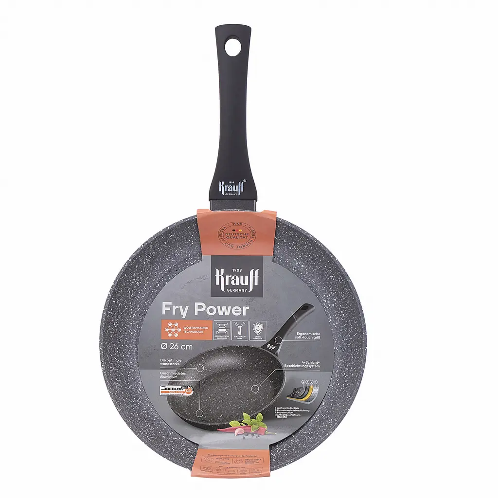 Набір сковорідок Fry Power 24см, 26см та 28см + Ємності для олії або оцту Krauff Olivenol - фото 4