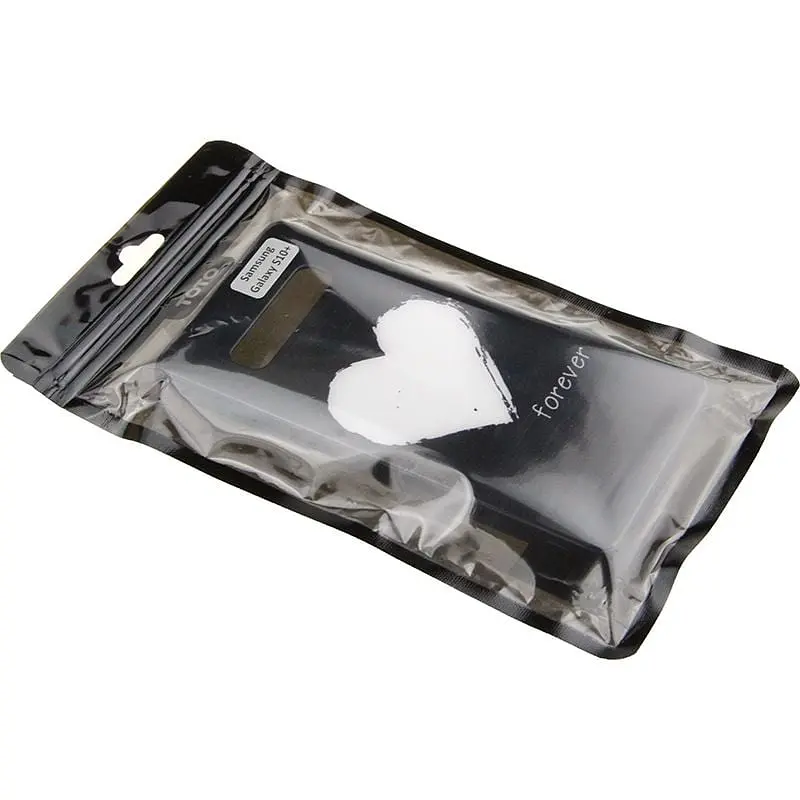 Чохол-накладка Toto Glass Fashionable Case Samsung Galaxy S10+ White Heart on Black - фото 2