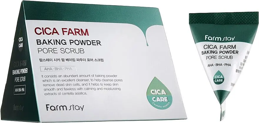 Скраб для обличчя з центелою FarmStay Cica Farm Baking Powder Pore Scrub 7 г - фото 2