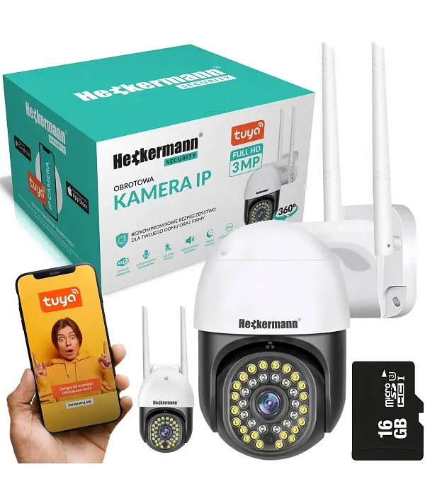 Вулична поворотна IP-камера відеоспостереження Wi-Fi Heckermann C19 + карта 16 ГБ - фото 4
