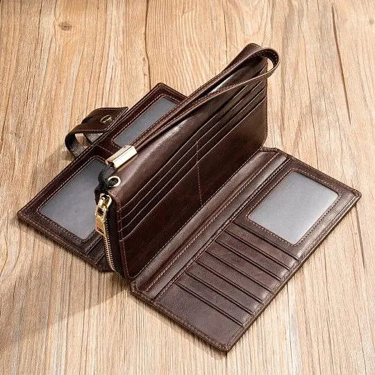 Чоловічий клатч у гладкій шкірі 20236 Vintage коричневий - фото 2