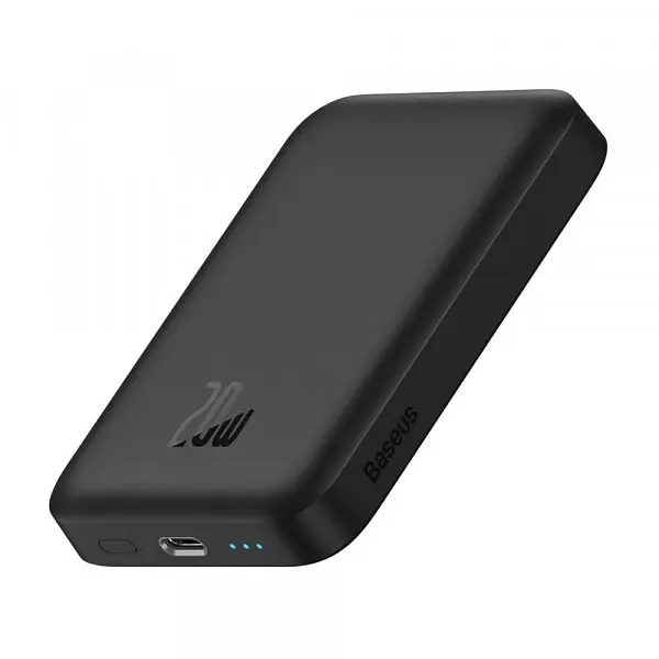 Магнітний портативний павербанк із бездротовою зарядкою Baseus Magnetic 20 W 6000 mAh для iPhone чорний - фото 3
