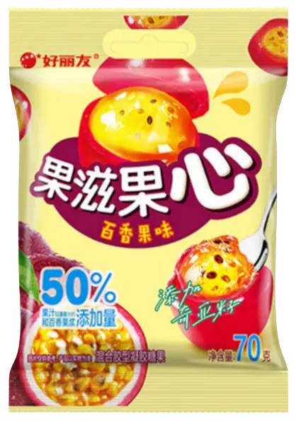 Китайські жувальні цукерки Orion Peelable Passion Fruit Flavor Gummy Candy Маракуя 17г