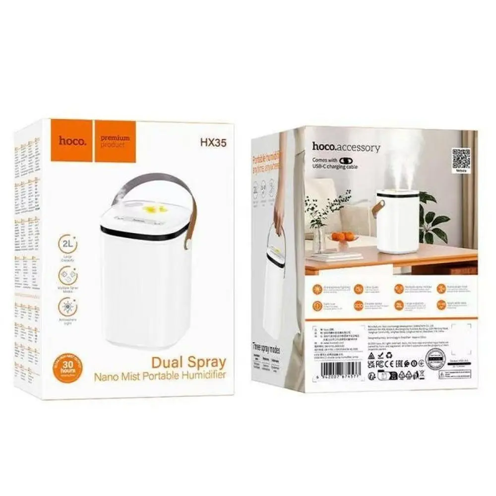 Зволожувач повітря Hoco HX35 Mist 2L double spray humidifier Білий - фото 2