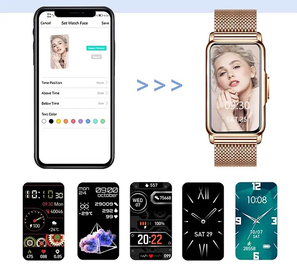 Часы Smart Mioband Nano+ Gold, 2 ремешка - фото 8