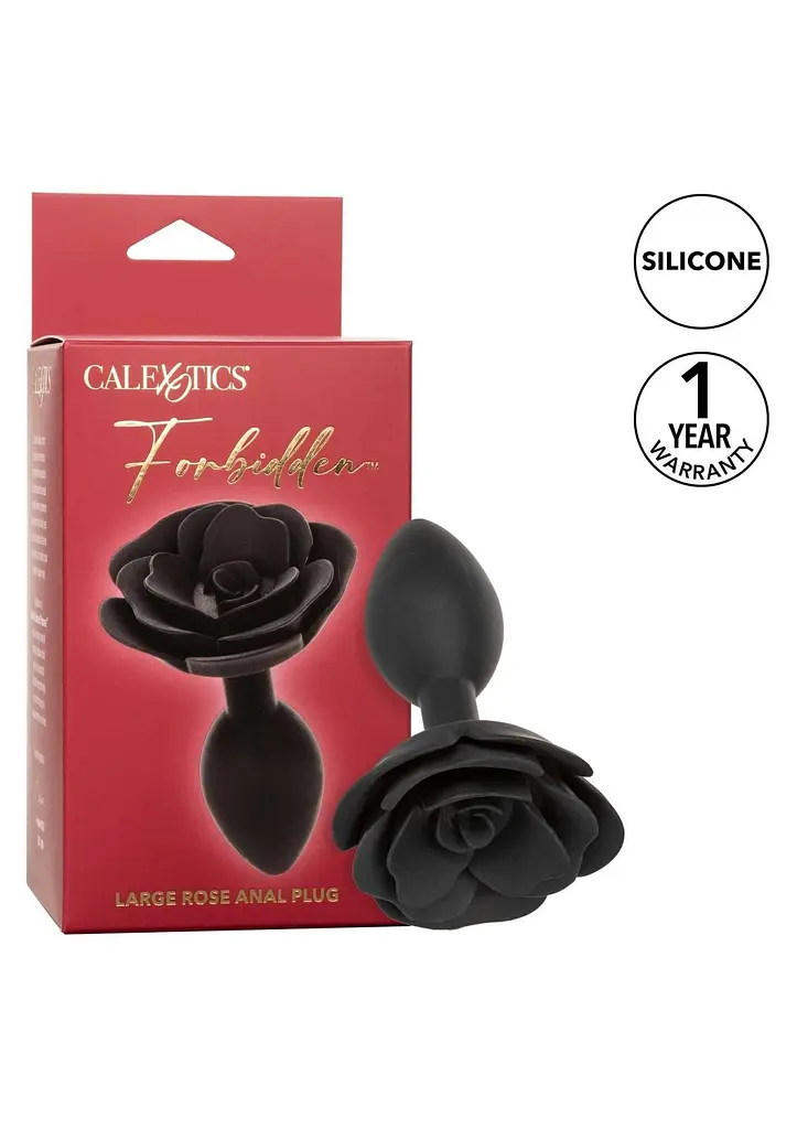 Анальна пробка Calexotics Rose Anal Plug Large, 10.2 см (чорний) - фото 10