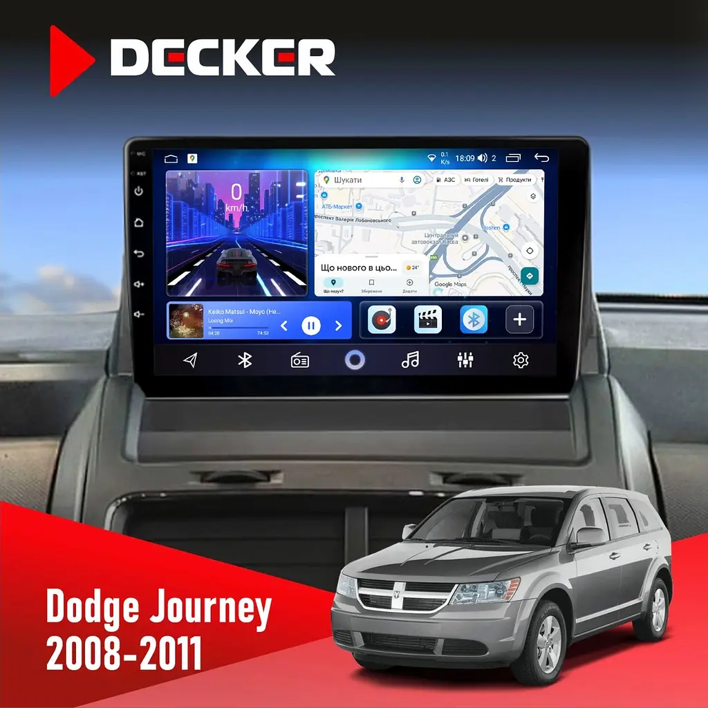 Штатна магнітола Dodge Journey 2008-2011 Decker D9-006 4x64, 4G Decker (НФ-00003536)