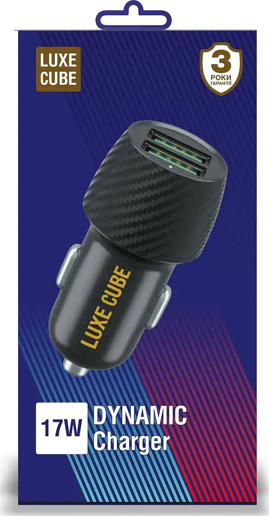 Автомобільний зарядний пристрій Luxe Cube 2USB 17W Чорний (8886668698498) - фото 2