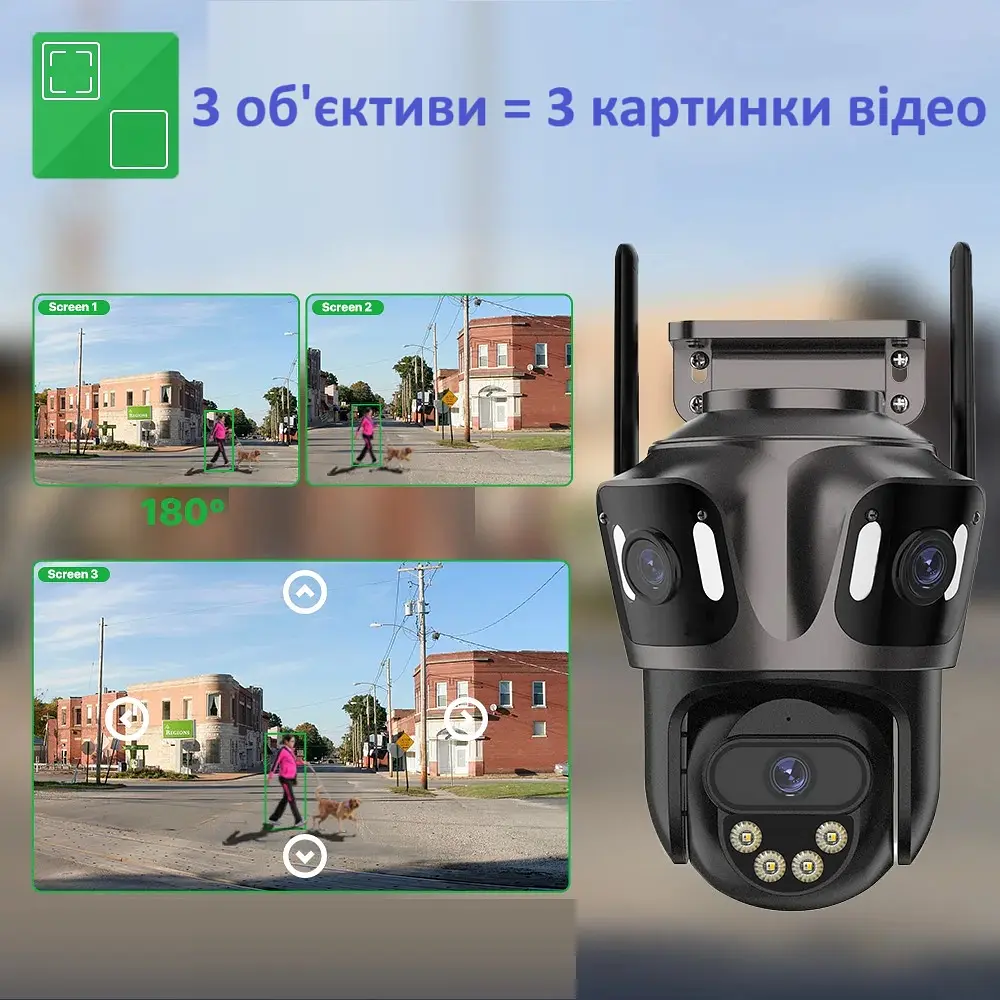 Вулична WiFi камера Besder 85  9Мп  3 об'єктиви Zoom 6-кратний  IcSee - фото 9