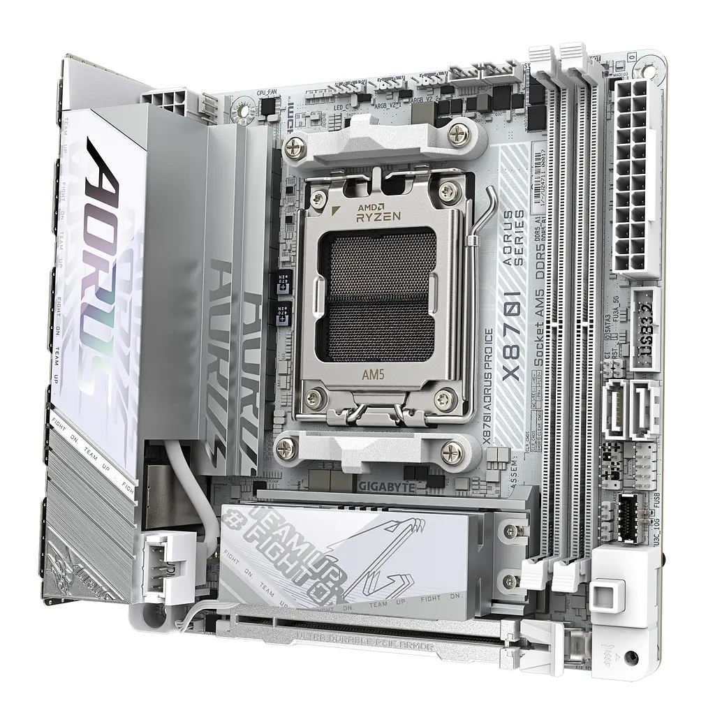 Материнская плата X870I AORUS PRO ICE sAM5 X870I AORUS PRO ICE 2xDDR5 M.2 Wi-Fi BT HDMI Typ Gigabyte teh0018952 - фото 4