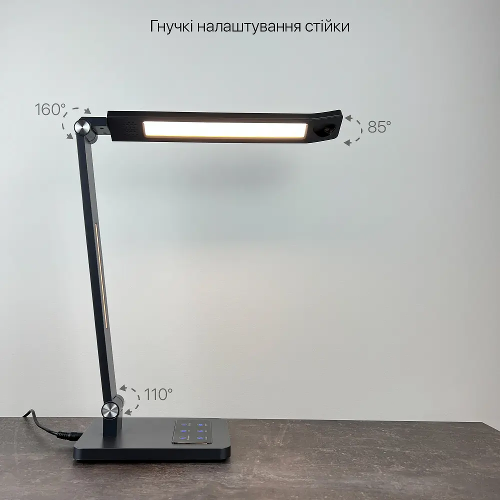Світильник настільний LED HILTON 10W 3000-6500К сірий Violux ( 530202 ) - фото 4