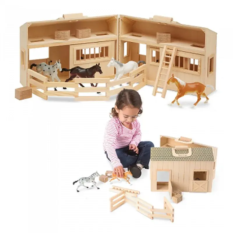 Ігровий набір Melissa&Doug Дерев'яна конюшня з конячками (MD3704) - фото 3
