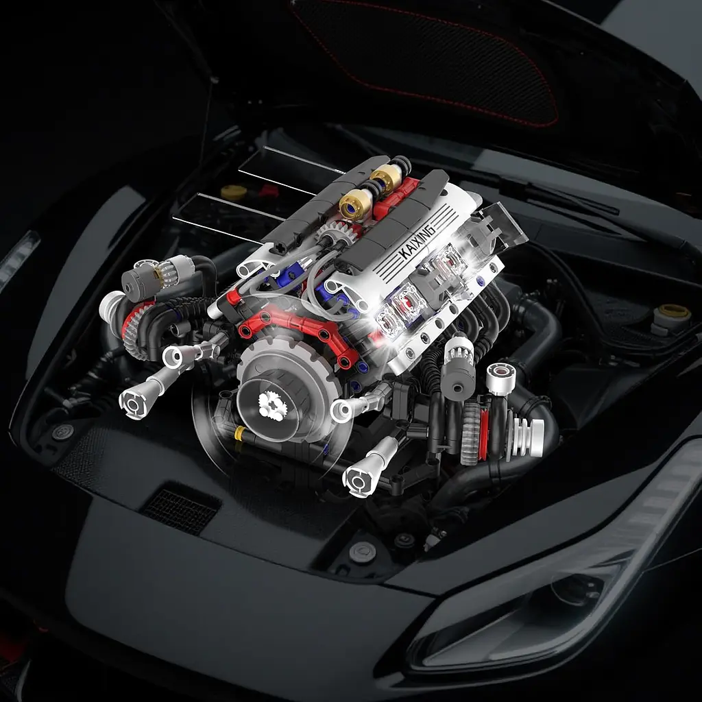 Конструктор двигателя BMW F1 V8 аккумуляторный мотор с приложением STEM конструктор двигателя внутреннего сгорания для детей и взрослых, 664 детали - фото 7