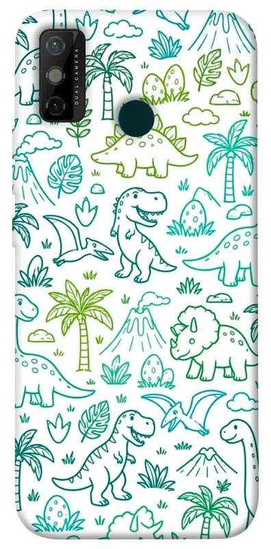 TPU чохол Demsky Dino pattern для TECNO Spark 6 Go