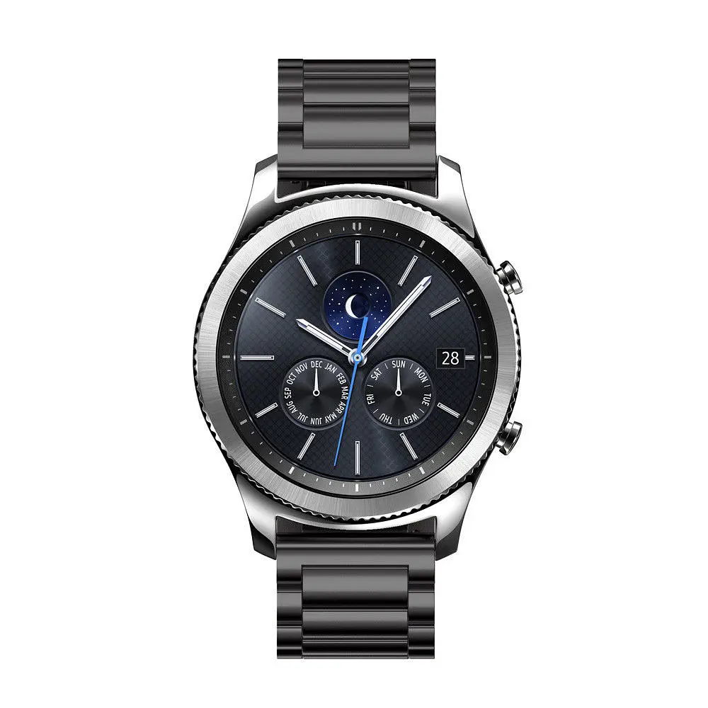 Металлический ремешок Watchbands Stainless Premium для Samsung Gear S3 Samsung Galaxy Watch 46mm Silver - черный (WB006METALBLACK) - фото 2
