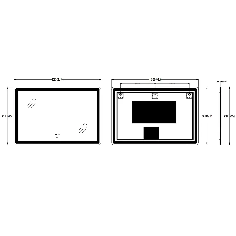 Дзеркало Zerix Mirra MR05-120x80 з LED Touch, Anti-fog, димером, регулятором яскравості ZX6061 - фото 4