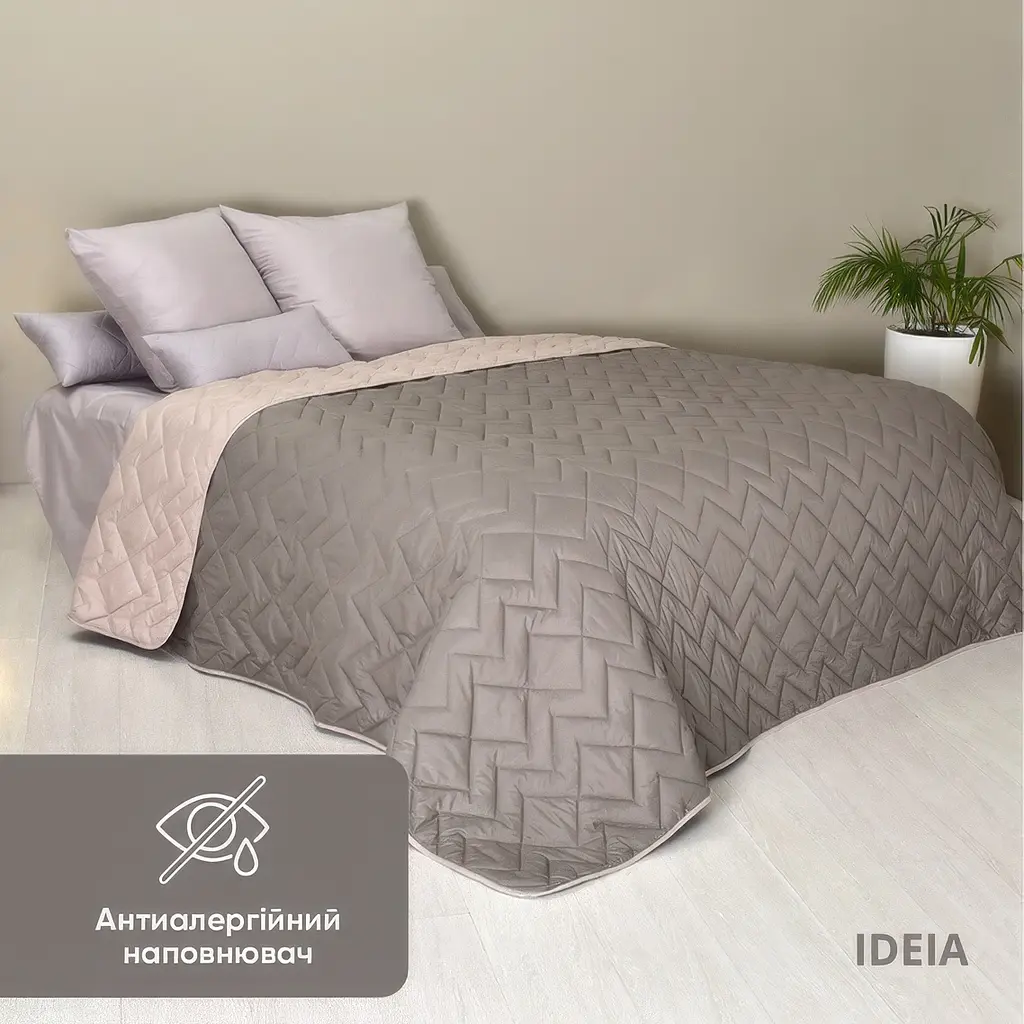 Покривало Ideia Izzi двостороннє 240х260 см сіро-бежеве (8-34587) - фото 10