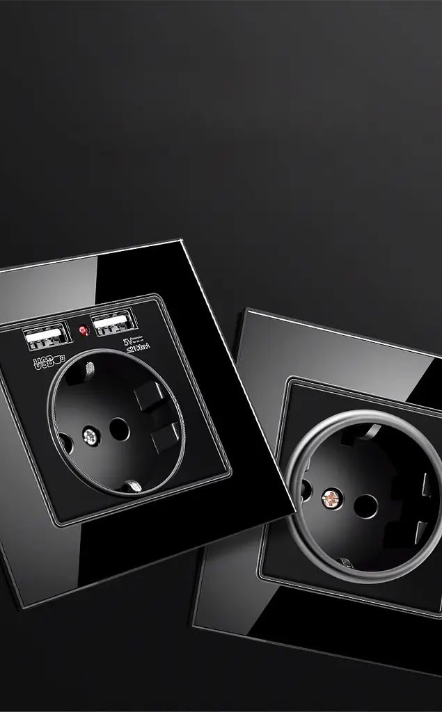 Розетка з заземленням SIXWGH та USB-портами Чорний (WH034B) - фото 6