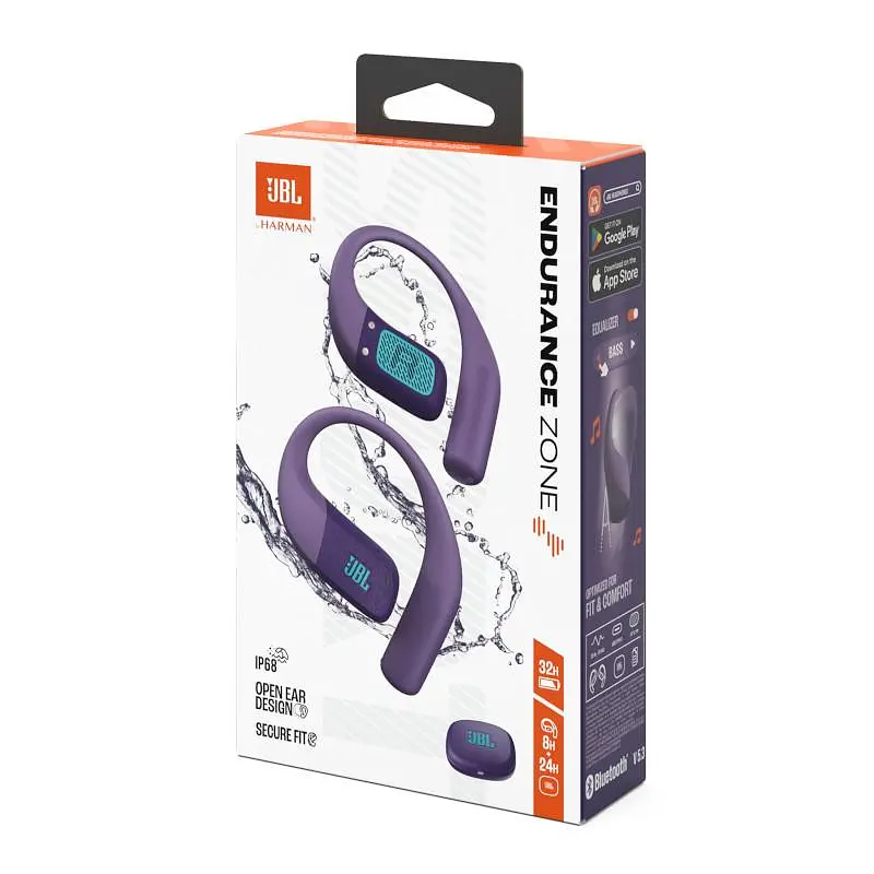 Спортивні бездротові відкриті TWS-навушники JBL Endurance Zone Purple - фото 10